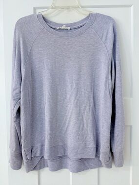 Workshop lavender-purple heathered crewneck sweatshirt, Size Large
